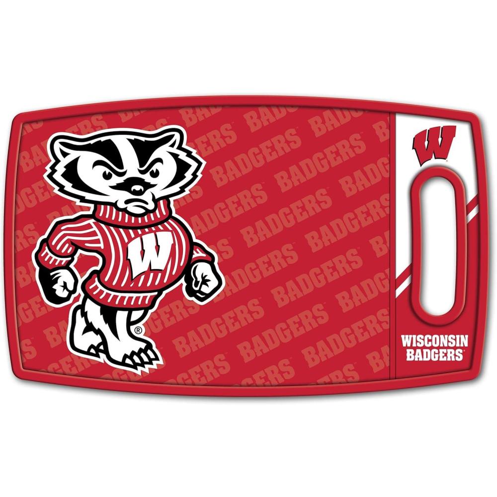 image:imageYouTheFan NCAA Officiallylicensed Logo Series Cutting Board  reversible design for double the cutting surface  gentle on knives team message on both front and backWisconsin Badgers