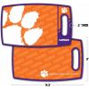YouTheFan NCAA Officially-licensed Logo Series Cutting Board – reversible design for double the cutting surface – gentle on knives, team message on both front and back(Clemson Tigers)
