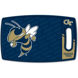 YouTheFan NCAA Officially-licensed Logo Series Cutting Board – reversible design for double the cutting surface – gentle on knives, team message on both front and back(Georgia Tech Yellow Jackets)