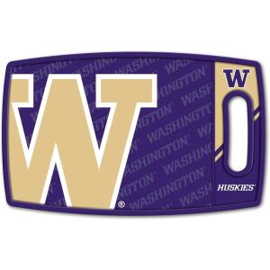 YouTheFan NCAA Officially-licensed Logo Series Cutting Board – reversible design for double the cutting surface – gentle on knives, team message on both front and back(Washington Huskies)