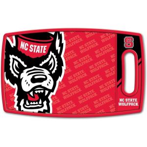 YouTheFan NCAA Officially-licensed Logo Series Cutting Board – reversible design for double the cutting surface – gentle on knives, team message on both front and back(NC State Wolfpack)
