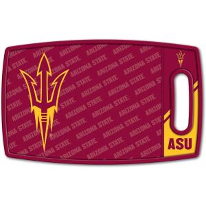 YouTheFan NCAA Officially-licensed Logo Series Cutting Board – reversible design for double the cutting surface – gentle on knives, team message on both front and back(Arizona State Sun Devils)