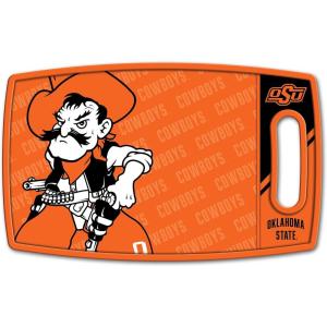 YouTheFan NCAA Officially-licensed Logo Series Cutting Board – reversible design for double the cutting surface – gentle on knives, team message on both front and back(Oklahoma St Cowboys)