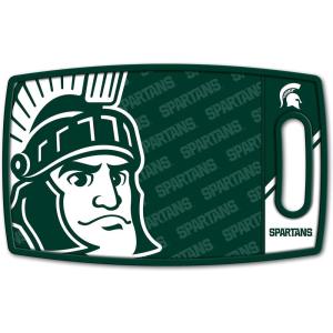 YouTheFan NCAA Officially-licensed Logo Series Cutting Board – reversible design for double the cutting surface – gentle on knives, team message on both front and back(Michigan St Spartans)