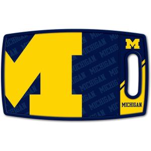 YouTheFan NCAA Officially-licensed Logo Series Cutting Board – reversible design for double the cutting surface – gentle on knives, team message on both front and back(Michigan Wolverines)