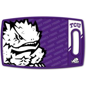 YouTheFan NCAA Officially-licensed Logo Series Cutting Board – reversible design for double the cutting surface – gentle on knives, team message on both front and back(TCU Horned Frogs)