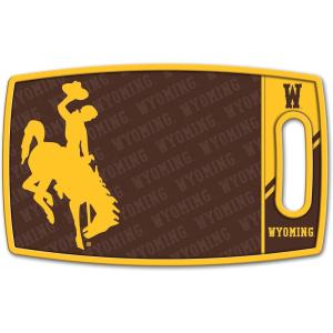 YouTheFan NCAA Officially-licensed Logo Series Cutting Board – reversible design for double the cutting surface – gentle on knives, team message on both front and back(Wyoming Cowboys)