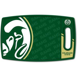 YouTheFan NCAA Officially-licensed Logo Series Cutting Board – reversible design for double the cutting surface – gentle on knives, team message on both front and back(Colorado State Rams)