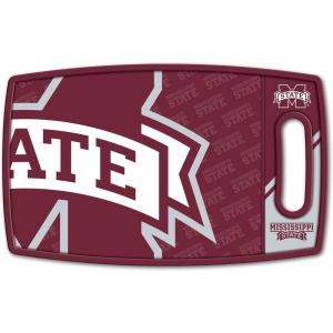 YouTheFan NCAA Officially-licensed Logo Series Cutting Board – reversible design for double the cutting surface – gentle on knives, team message on both front and back(Mississippi State Bulldogs)