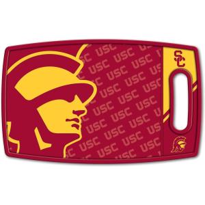 YouTheFan NCAA Officially-licensed Logo Series Cutting Board – reversible design for double the cutting surface – gentle on knives, team message on both front and back(USC Trojans)