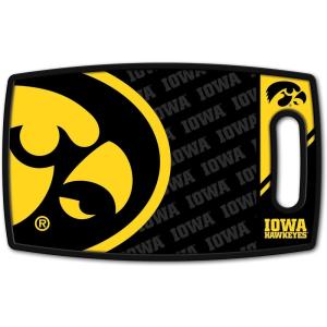 YouTheFan NCAA Officially-licensed Logo Series Cutting Board – reversible design for double the cutting surface – gentle on knives, team message on both front and back(Iowa Hawkeyes)
