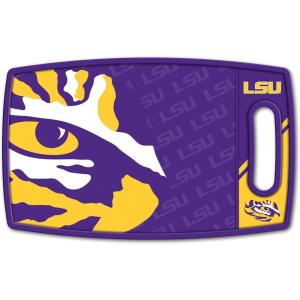 YouTheFan NCAA Officially-licensed Logo Series Cutting Board – reversible design for double the cutting surface – gentle on knives, team message on both front and back(LSU Tigers)