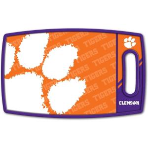 YouTheFan NCAA Officially-licensed Logo Series Cutting Board – reversible design for double the cutting surface – gentle on knives, team message on both front and back(Clemson Tigers)