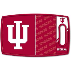 YouTheFan NCAA Officially-licensed Logo Series Cutting Board – reversible design for double the cutting surface – gentle on knives, team message on both front and back(Indiana Hoosiers)