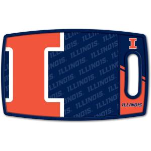 YouTheFan NCAA Officially-licensed Logo Series Cutting Board – reversible design for double the cutting surface – gentle on knives, team message on both front and back(Illinois Fighting Illini)