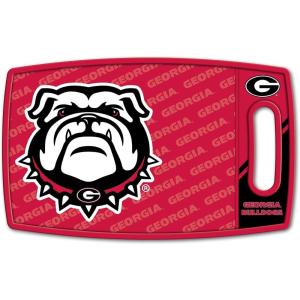 YouTheFan NCAA Officially-licensed Logo Series Cutting Board – reversible design for double the cutting surface – gentle on knives, team message on both front and back(Georgia Bulldogs)