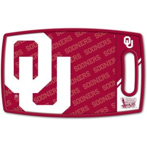 YouTheFan NCAA Officially-licensed Logo Series Cutting Board – reversible design for double the cutting surface – gentle on knives, team message on both front and back(Oklahoma Sooners)