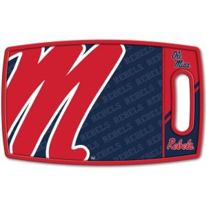 YouTheFan NCAA Officially-licensed Logo Series Cutting Board – reversible design for double the cutting surface – gentle on knives, team message on both front and back(Mississippi Rebels)