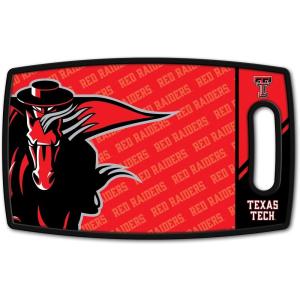 YouTheFan NCAA Officially-licensed Logo Series Cutting Board – reversible design for double the cutting surface – gentle on knives, team message on both front and back(Texas Tech Red Raiders)