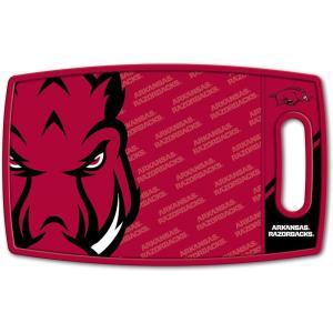 YouTheFan NCAA Officially-licensed Logo Series Cutting Board – reversible design for double the cutting surface – gentle on knives, team message on both front and back(Arkansas Razorbacks)