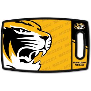 YouTheFan NCAA Officially-licensed Logo Series Cutting Board – reversible design for double the cutting surface – gentle on knives, team message on both front and back(Missouri Tigers)