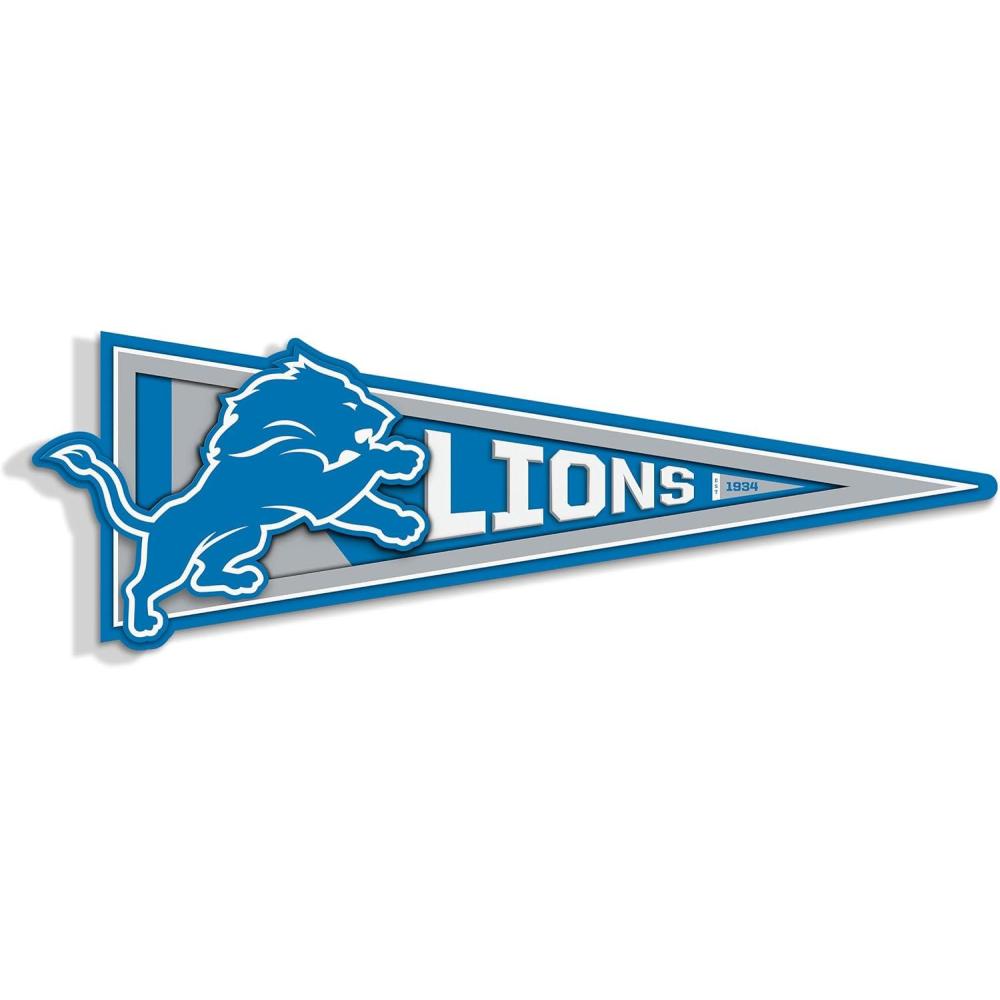 image:imageYouTheFan NFL 3D Wall Pennant precisioncrafted unique shape made of multiple layers readytohang officially licensed and stylish addition for ultimate team fanDetroit Lions
