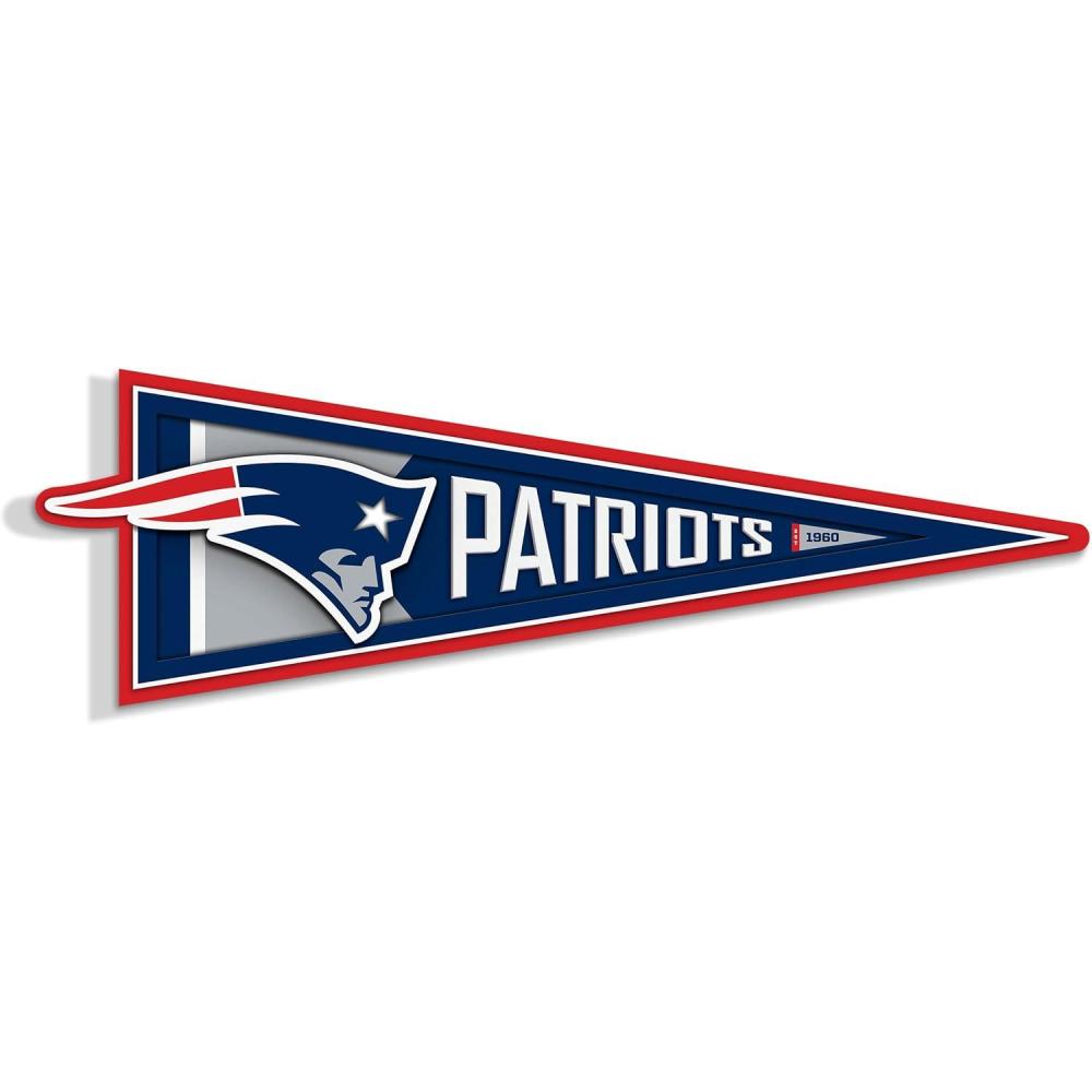 image:imageYouTheFan NFL 3D Wall Pennant precisioncrafted unique shape made of multiple layers readytohang officially licensed and stylish addition for ultimate team fanNew England Patriots