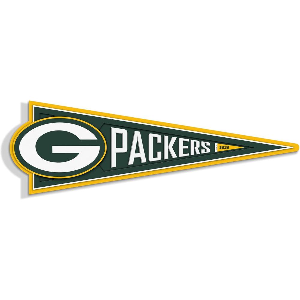 image:imageYouTheFan NFL 3D Wall Pennant precisioncrafted unique shape made of multiple layers readytohang officially licensed and stylish addition for ultimate team fanGreen Bay Packers