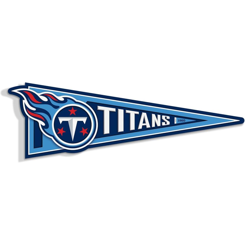 image:imageYouTheFan NFL 3D Wall Pennant precisioncrafted unique shape made of multiple layers readytohang officially licensed and stylish addition for ultimate team fanTennessee Titans
