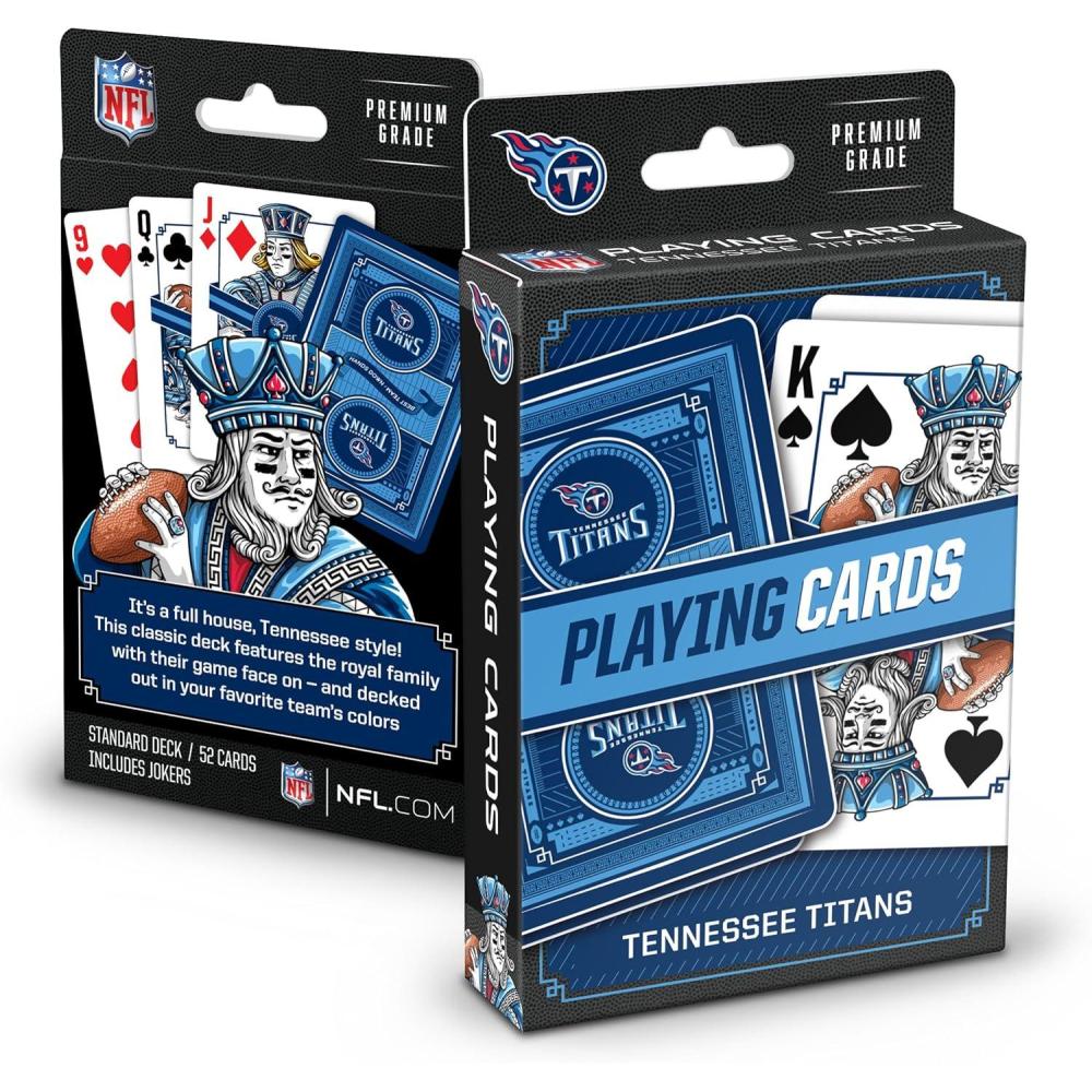 image:imageYouTheFan NFL OfficiallyLicensed Playing Cards  Original Artwork on All face Cards and Jokers  Teams Official Colors  Quality Linen Texture  Designed in The USATennessee Titans