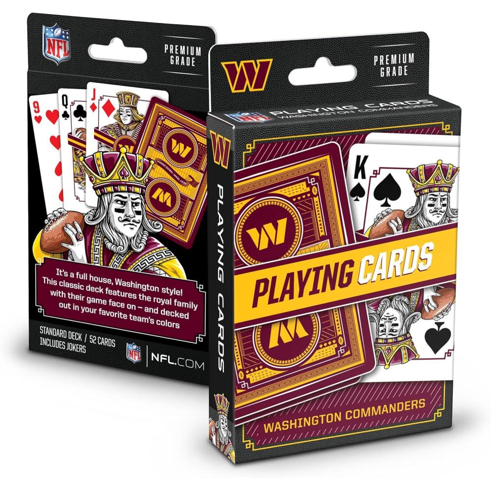 image:imageYouTheFan NFL OfficiallyLicensed Playing Cards  Original Artwork on All face Cards and Jokers  Teams Official Colors  Quality Linen Texture  Designed in The USAWashington Commanders