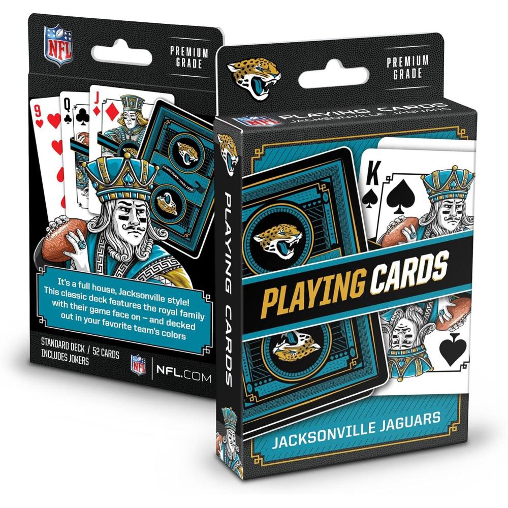 image:imageYouTheFan NFL OfficiallyLicensed Playing Cards  Original Artwork on All face Cards and Jokers  Teams Official Colors  Quality Linen Texture  Designed in The USAJacksonville Jaguars