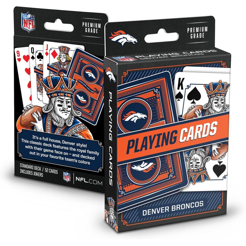 image:imageYouTheFan NFL OfficiallyLicensed Playing Cards  Original Artwork on All face Cards and Jokers  Teams Official Colors  Quality Linen Texture  Designed in The USADenver Broncos