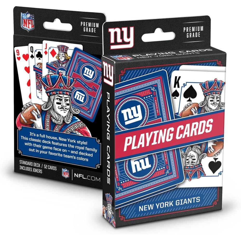 image:imageYouTheFan NFL OfficiallyLicensed Playing Cards  Original Artwork on All face Cards and Jokers  Teams Official Colors  Quality Linen Texture  Designed in The USANew York Giants