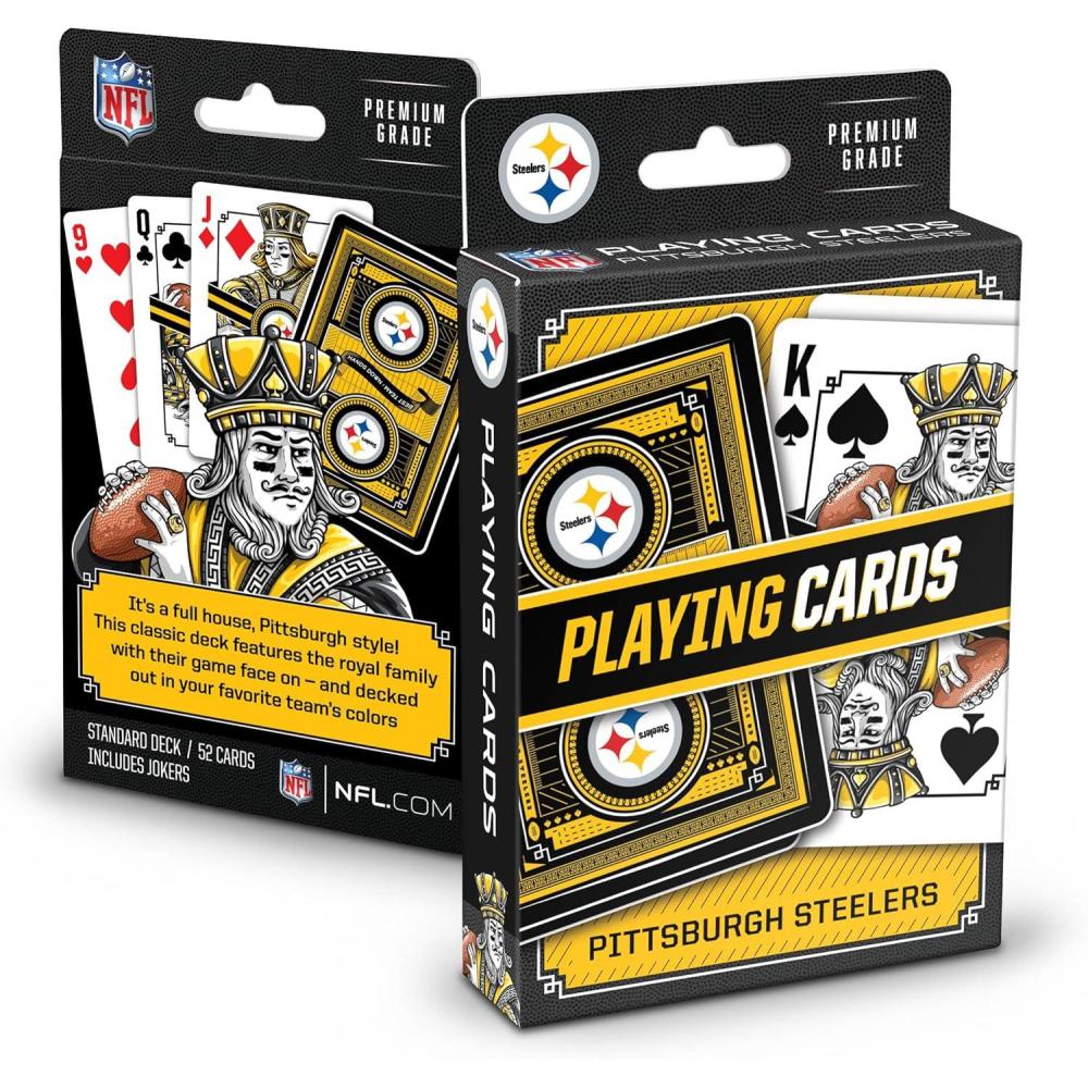 image:imageYouTheFan NFL OfficiallyLicensed Playing Cards  Original Artwork on All face Cards and Jokers  Teams Official Colors  Quality Linen Texture  Designed in The USAPittsburgh Steelers