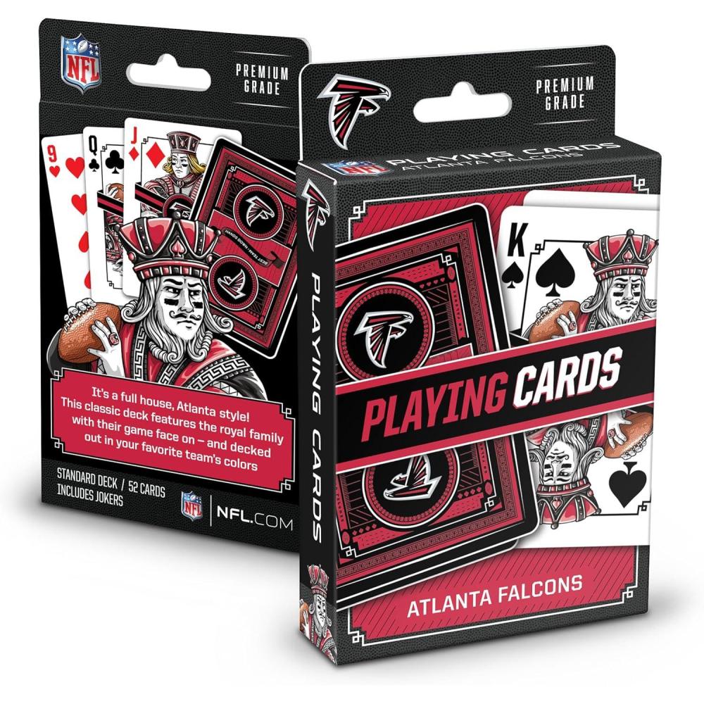 image:imageYouTheFan NFL OfficiallyLicensed Playing Cards  Original Artwork on All face Cards and Jokers  Teams Official Colors  Quality Linen Texture  Designed in The USAAtlanta Falcons