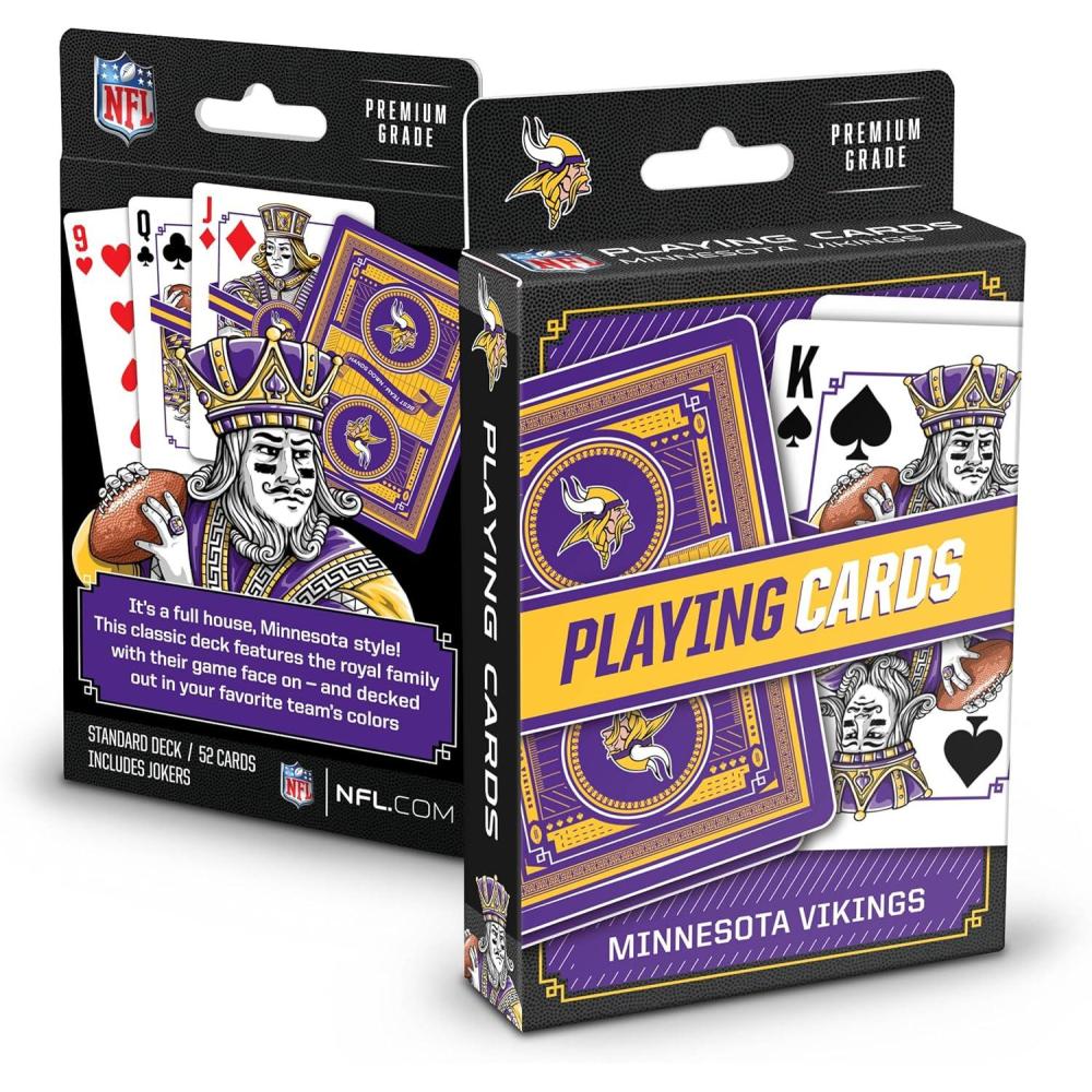 image:imageYouTheFan NFL OfficiallyLicensed Playing Cards  Original Artwork on All face Cards and Jokers  Teams Official Colors  Quality Linen Texture  Designed in The USAMinnesota Vikings