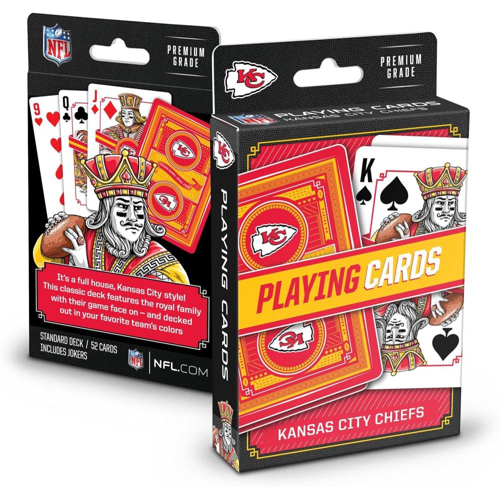 image:imageYouTheFan NFL OfficiallyLicensed Playing Cards  Original Artwork on All face Cards and Jokers  Teams Official Colors  Quality Linen Texture  Designed in The USAKansas City Chiefs