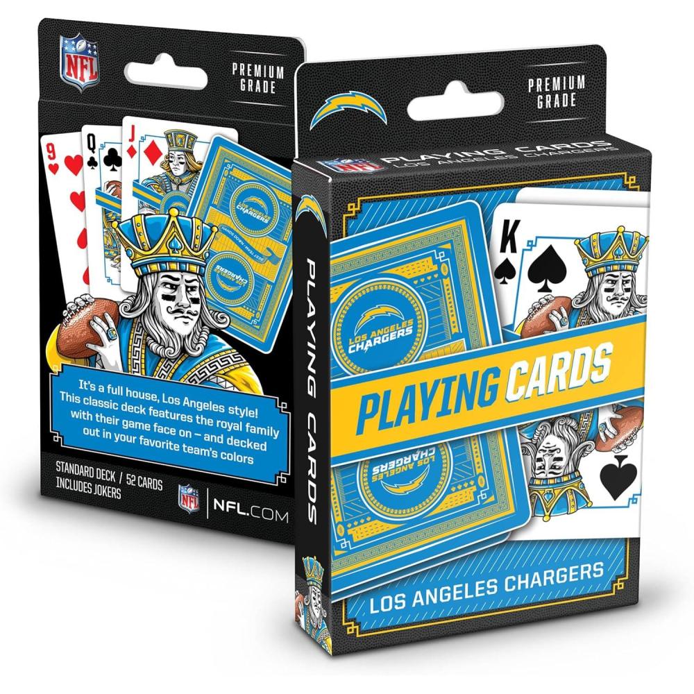 image:imageYouTheFan NFL OfficiallyLicensed Playing Cards  Original Artwork on All face Cards and Jokers  Teams Official Colors  Quality Linen Texture  Designed in The USALos Angeles Chargers