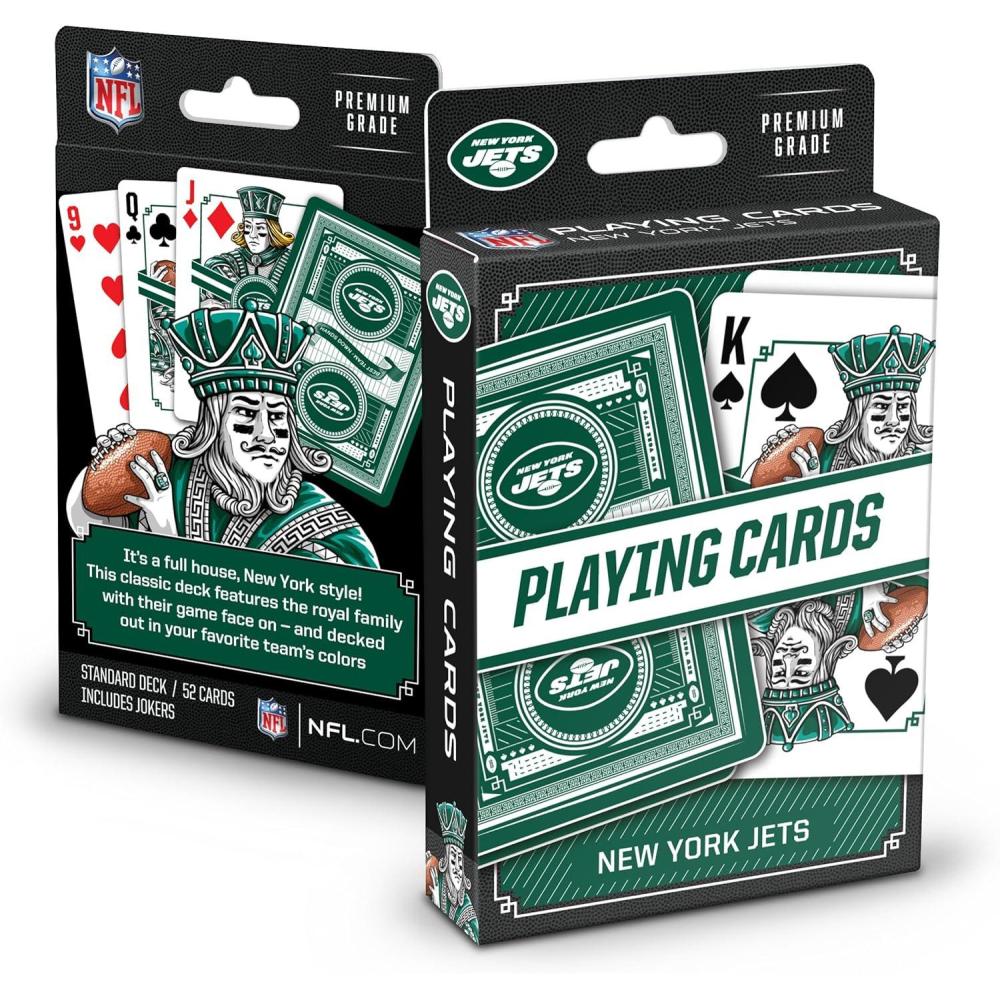 image:imageYouTheFan NFL OfficiallyLicensed Playing Cards  Original Artwork on All face Cards and Jokers  Teams Official Colors  Quality Linen Texture  Designed in The USANew York Jets