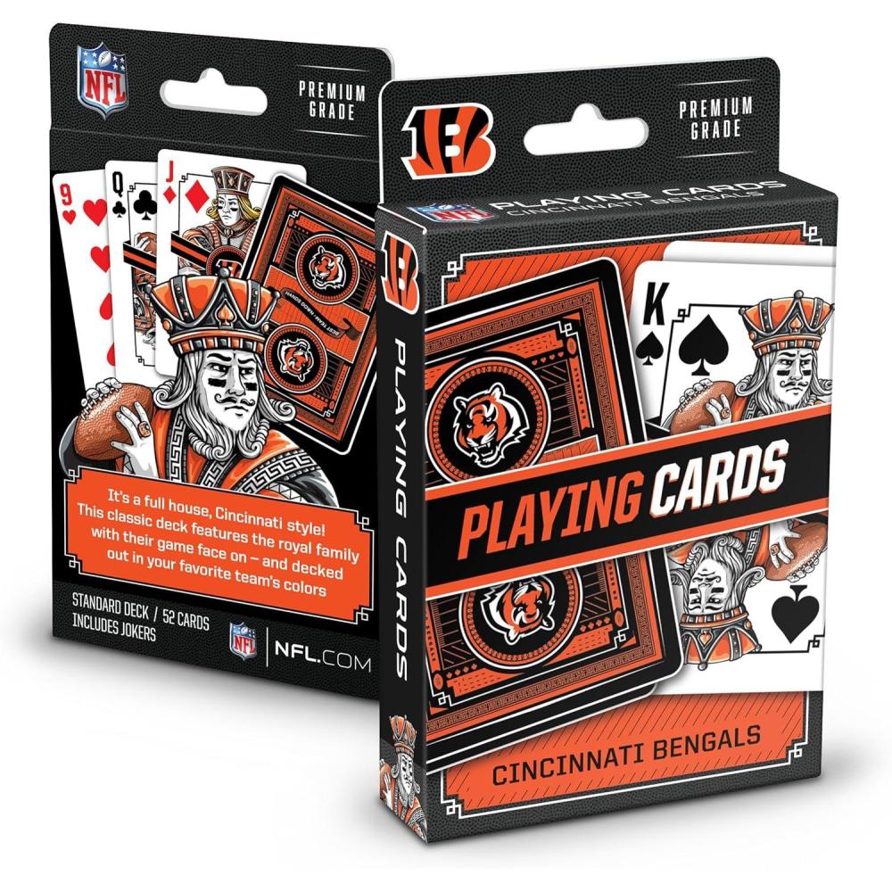 image:imageYouTheFan NFL OfficiallyLicensed Playing Cards  Original Artwork on All face Cards and Jokers  Teams Official Colors  Quality Linen Texture  Designed in The USACincinnati Bengals