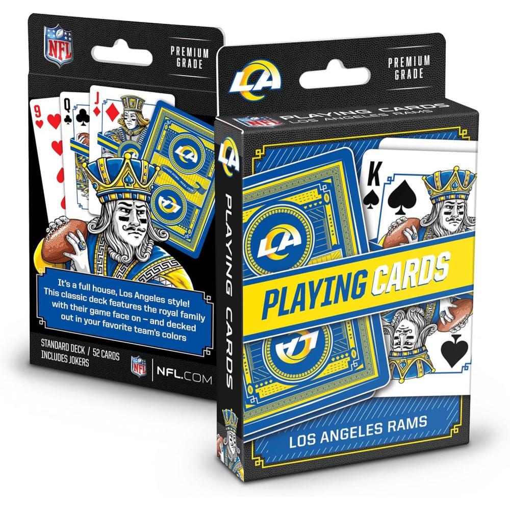image:imageYouTheFan NFL OfficiallyLicensed Playing Cards  Original Artwork on All face Cards and Jokers  Teams Official Colors  Quality Linen Texture  Designed in The USALos Angeles Rams