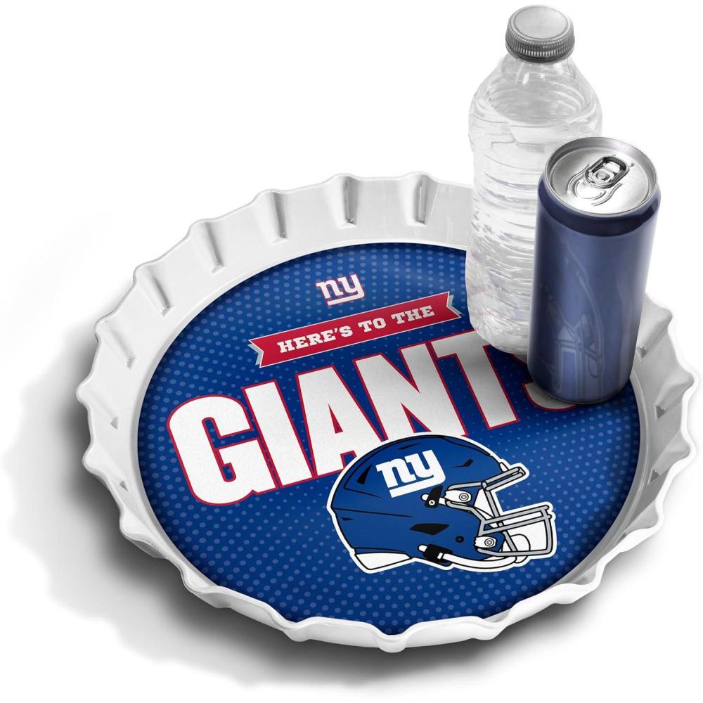 image:imageYouTheFan OfficiallyLicensed NFL Bottlecap Serving Tray  13 x 13  Bottle Cap Shaped Tray  100 Melamine Dishwasher Safe BPA Free  Great Fan GiftNew York Giants