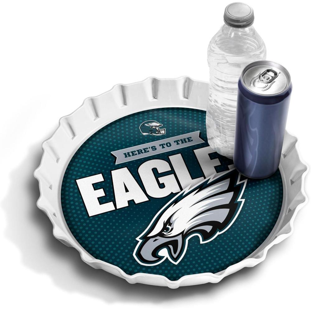 image:imageYouTheFan OfficiallyLicensed NFL Bottlecap Serving Tray  13 x 13  Bottle Cap Shaped Tray  100 Melamine Dishwasher Safe BPA Free  Great Fan GiftPhiladelphia Eagles