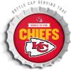 YouTheFan Officially-Licensed NFL Bottlecap Serving Tray – 13” x 13” – Bottle Cap Shaped Tray – 100% Melamine, Dishwasher Safe, BPA Free – Great Fan Gift(Kansas City Chiefs)