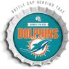 YouTheFan Officially-Licensed NFL Bottlecap Serving Tray – 13” x 13” – Bottle Cap Shaped Tray – 100% Melamine, Dishwasher Safe, BPA Free – Great Fan Gift(Miami Dolphins)