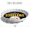 YouTheFan Officially-Licensed NFL Bottlecap Serving Tray – 13” x 13” – Bottle Cap Shaped Tray – 100% Melamine, Dishwasher Safe, BPA Free – Great Fan Gift(Pittsburgh Steelers)
