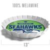 YouTheFan Officially-Licensed NFL Bottlecap Serving Tray – 13” x 13” – Bottle Cap Shaped Tray – 100% Melamine, Dishwasher Safe, BPA Free – Great Fan Gift(Seattle Seahawks)