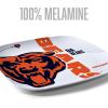 YouTheFan Officially-Licensed NFL Large Party Plate – 10.25” x 10.25” – 100% Melamine, Dishwasher Safe, BPA Free – Fan Gift for Snacks, appetizers and Food(Chicago Bears)