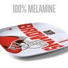 YouTheFan Officially-Licensed NFL Large Party Plate – 10.25” x 10.25” – 100% Melamine, Dishwasher Safe, BPA Free – Fan Gift for Snacks, appetizers and Food(Cleveland Browns)